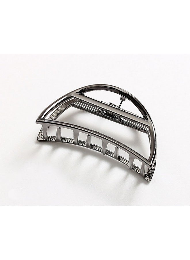 Fodattm Vintage Metal Hair Claw Hair Jaw Clips Hair Clamp Accessories For Women (Semicircle Black)  - Image 2
