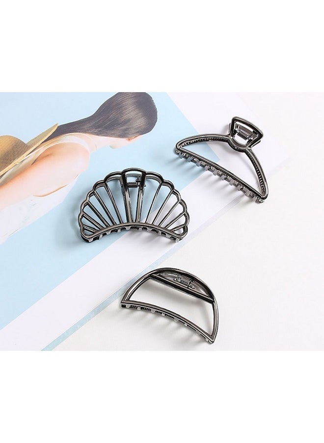 Fodattm Vintage Metal Hair Claw Hair Jaw Clips Hair Clamp Accessories For Women (Semicircle Black)  - Image 3