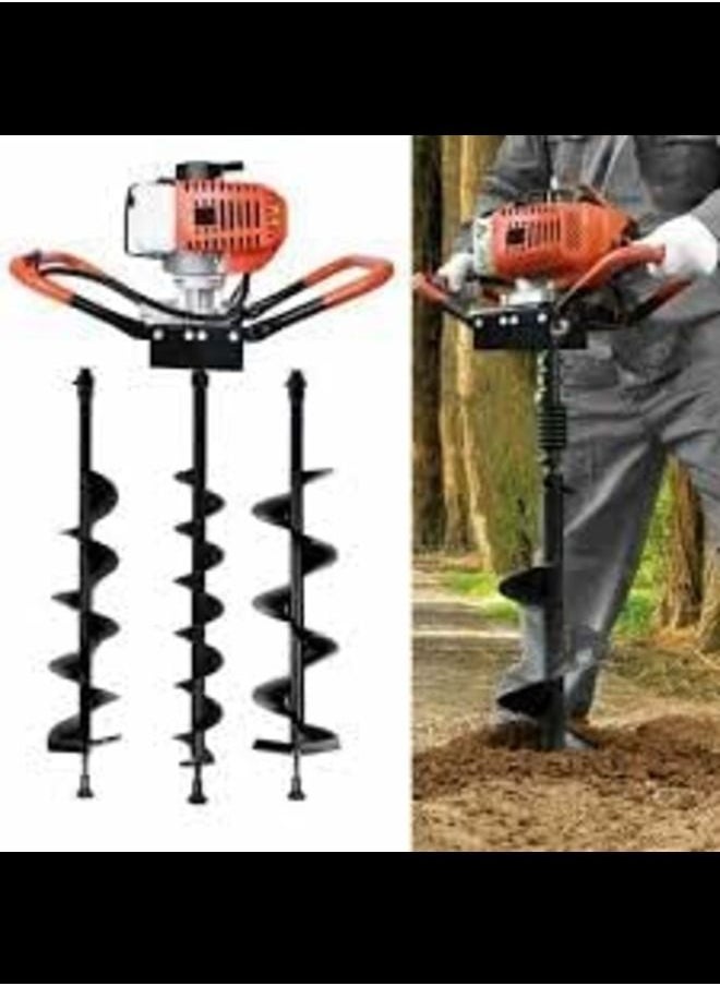 ABBASALI Earth Auger Machine 73cc,2-Stroke Petrol Earth Auger Post Hole Borer Ground Drill 2.4 PS Air-cooled+ 3 Auger Bits  - Image 1