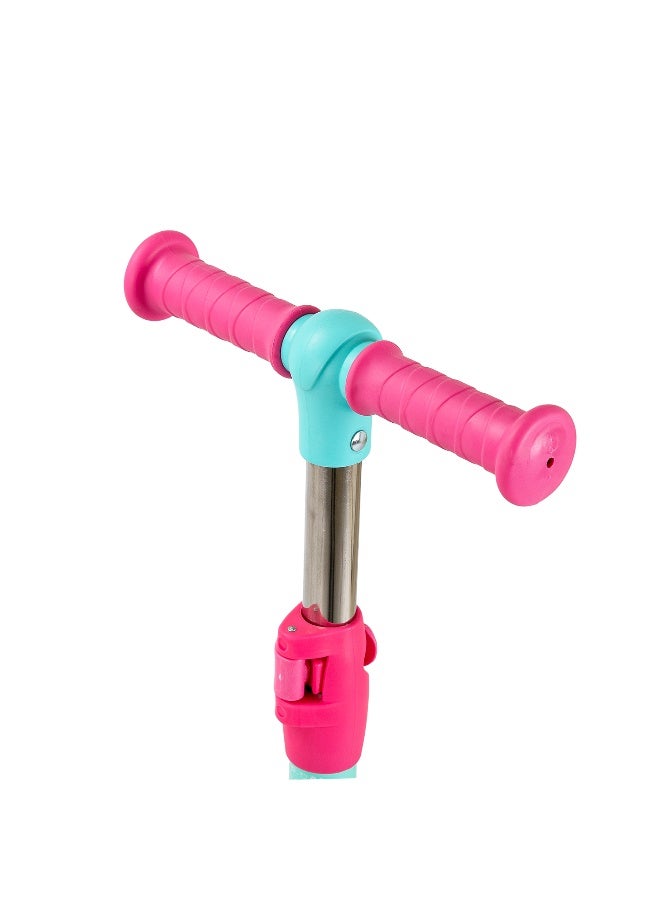 LiT Unicorn 3 Wheel Scooter for Kids with LED Light Up Wheels Lean to Steer Adjustable Handlebar Wide Deck Stable Preschool Scooter Outdoor Ride On Toy for Girls Age 3+ | Pink - Image 2