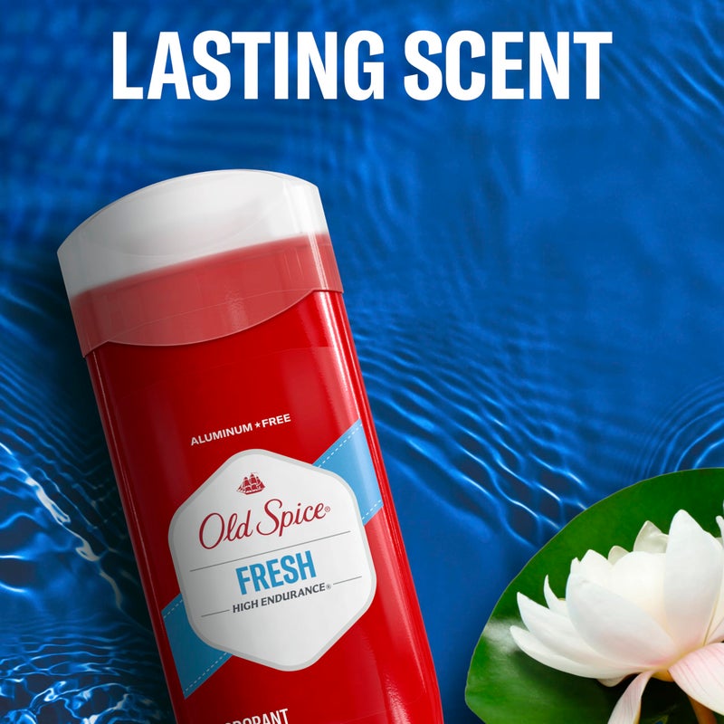 Old Spice Aluminum Free Deodorant For Men, High Endurance, 24/7 Sweat Defense & Odor Protection, 24/7 Freshness & Lasting Scent, Fresh Scent, 3.4 oz (Pack of 3) - Image 4