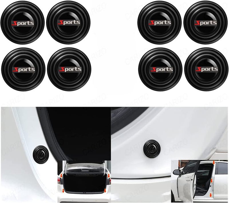 CARIZO Car Door Shock Absorber, (Pack of 8, Sports) Door Soundproof Stickers, Door Edge Guard Cushion Car Door Shock Absorbing Compatible with Maruti Alto K10 (Type-I) 2010-2014 - Image 1
