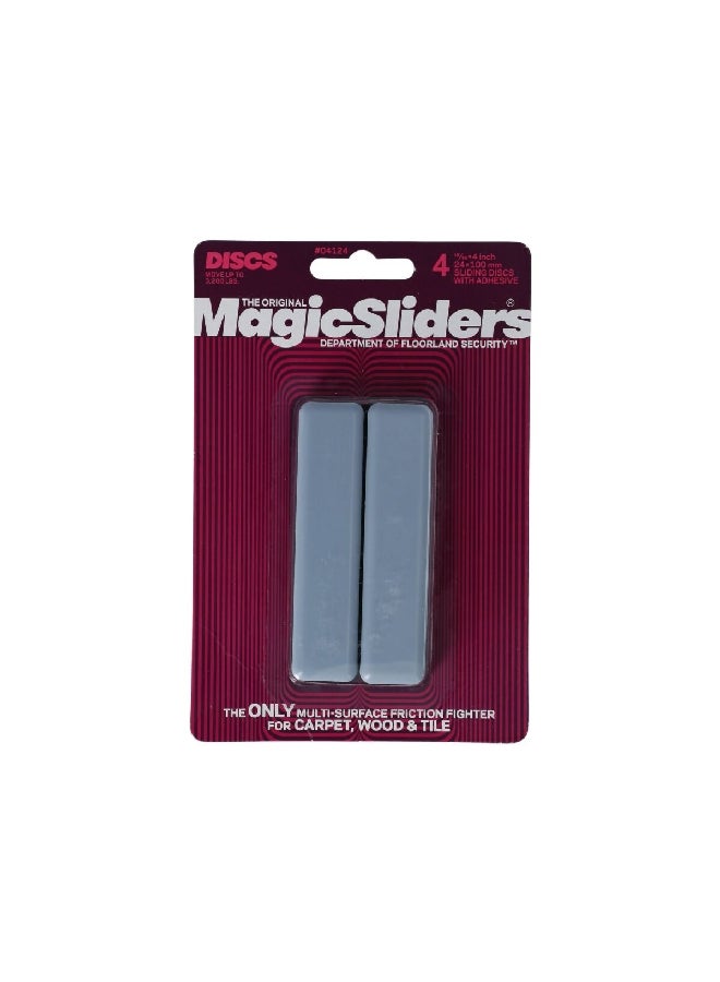 Magic Sliders 4-Piece Rectangular Self-Adhesive Multi-Surface Furniture Sliders Blue 15/16 x 4 Inch 04124