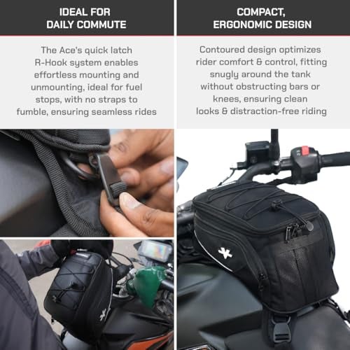 ViaTerra Ace Motorcycle Tank Bag Strap Based 6L – Universal Fit, Ideal for Daily Commute, with Free Outer Rain/Dust Cover & EBC Net - Image 4