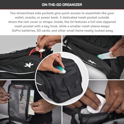 ViaTerra Ace Motorcycle Tank Bag Strap Based 6L – Universal Fit, Ideal for Daily Commute, with Free Outer Rain/Dust Cover & EBC Net - Image 5
