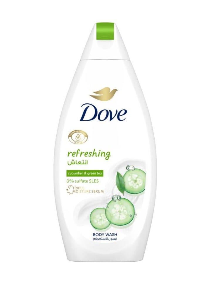 Dove Refreshing Body Wash Cucumber And Green Tea 500ml - Image 1