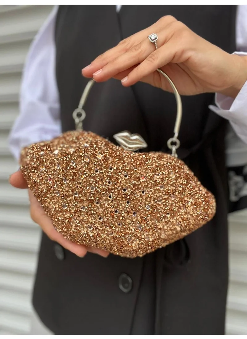 Çanta Trend Bag Trend Crystal Stone Long and Handle Evening Bag (Phone Does Not Fit)
