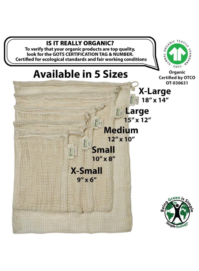 كور كيتشن AC33084 كور كيتشن مجموعة من 3 أكياس من القطن القابلة لإعادة الاستخدام والمدمجة لحمل المنتجات، بأحجام صغيرة ومتوسطة وكبيرة - Image 2