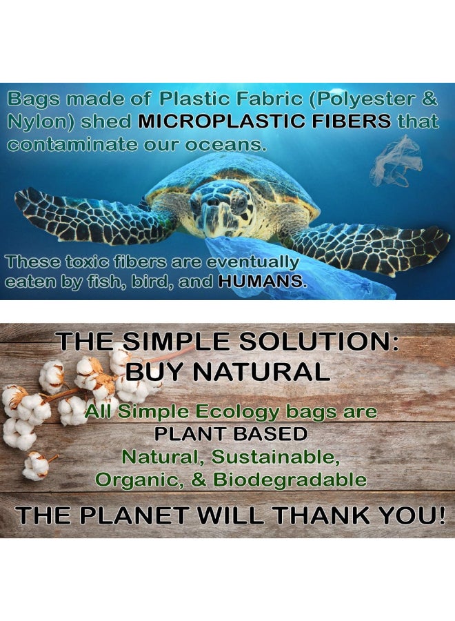 كور كيتشن AC33084 كور كيتشن مجموعة من 3 أكياس من القطن القابلة لإعادة الاستخدام والمدمجة لحمل المنتجات، بأحجام صغيرة ومتوسطة وكبيرة - Image 3