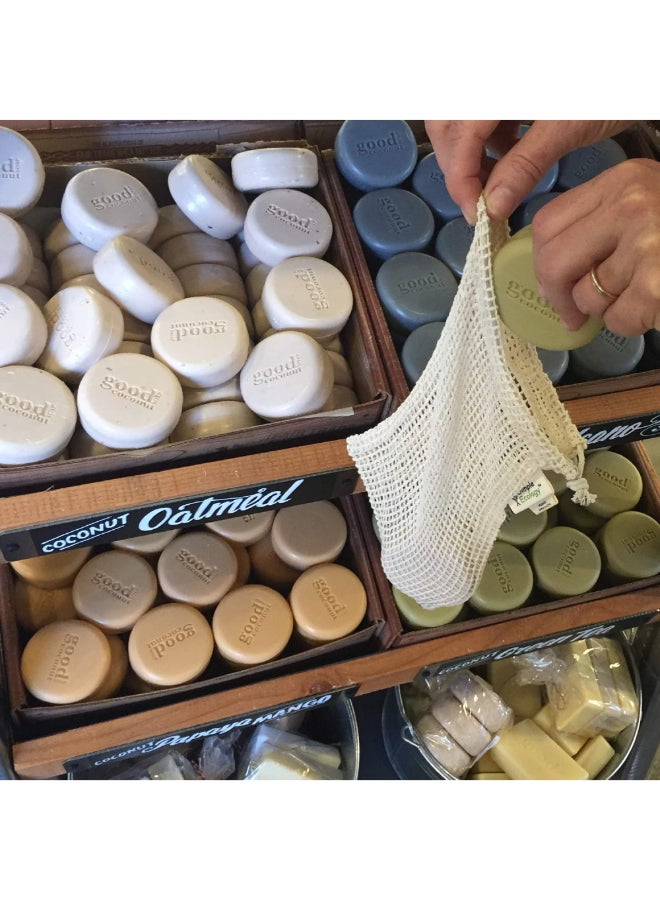 كور كيتشن AC33084 كور كيتشن مجموعة من 3 أكياس من القطن القابلة لإعادة الاستخدام والمدمجة لحمل المنتجات، بأحجام صغيرة ومتوسطة وكبيرة - Image 5