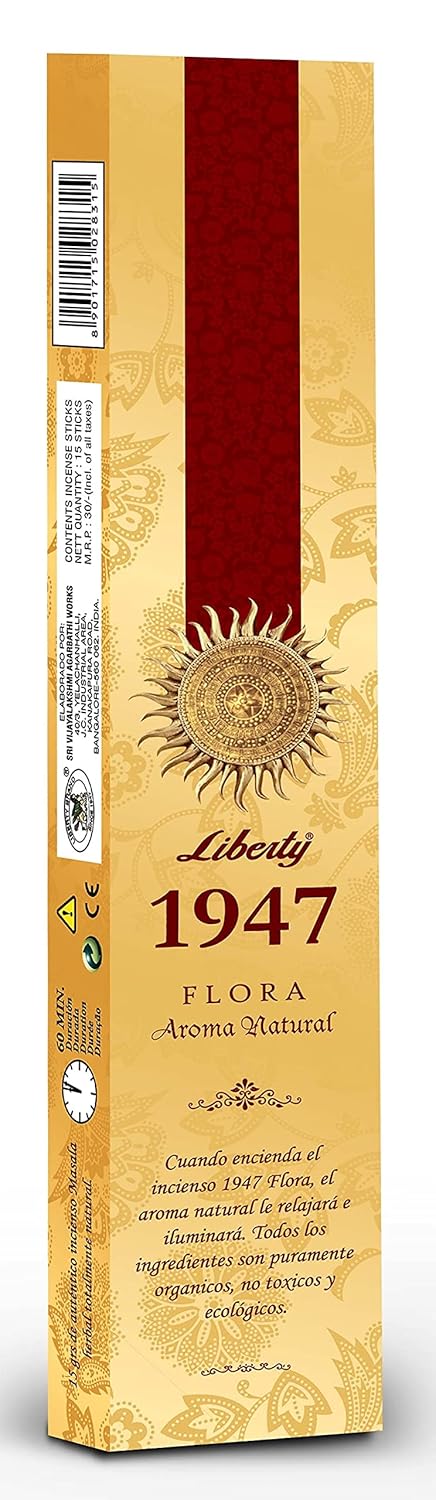 LIBERTY 1947 Flora Fragrance Aroma Sticks | Low Smoke Incense Sticks | Charcoal Free Agarbathi Eco-Pack - Combo Pack of 2 (30gm Per Pack) - Image 4