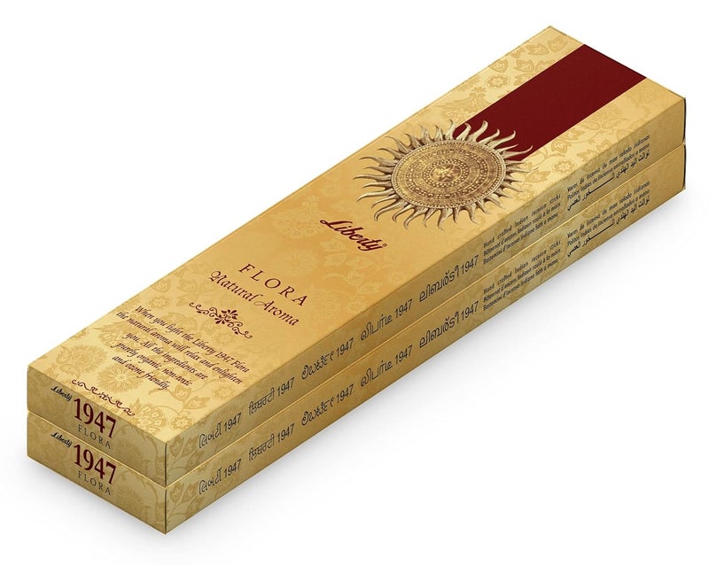 LIBERTY 1947 Flora Fragrance Aroma Sticks | Low Smoke Incense Sticks | Charcoal Free Agarbathi Eco-Pack - Combo Pack of 2 (30gm Per Pack) - Image 1