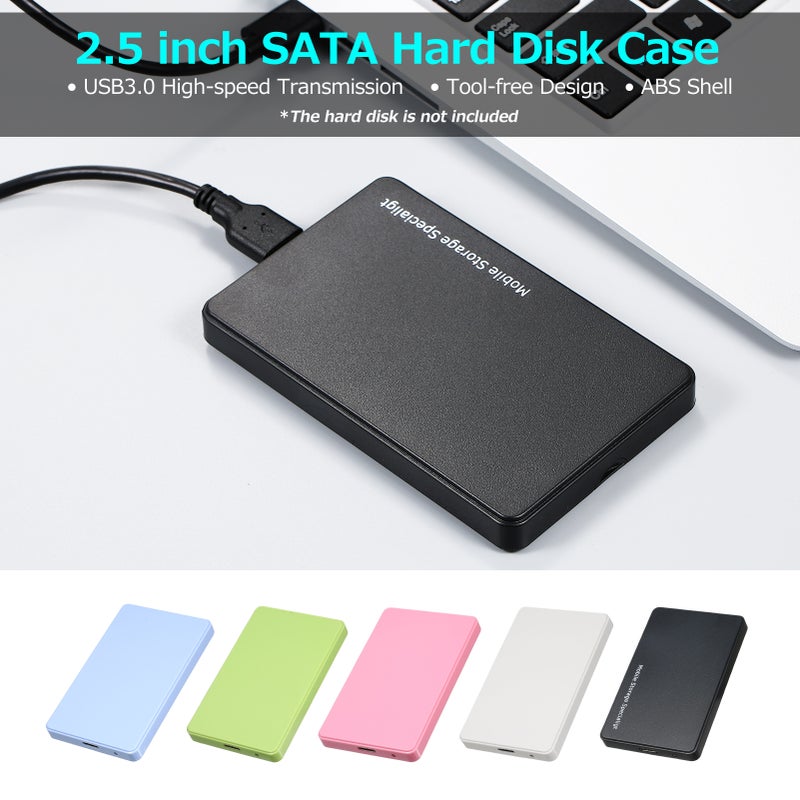 2.5 بوصة غلاف لقرص صلب USB3.0 غلاف خارجي لقرص صلب/قرص ذكي داخلي (HDD/SSD) غلاف لقرص صلب SATA تصميم بدون أدوات تثبيت سهل غلاف ABS لون أسود - Image 4