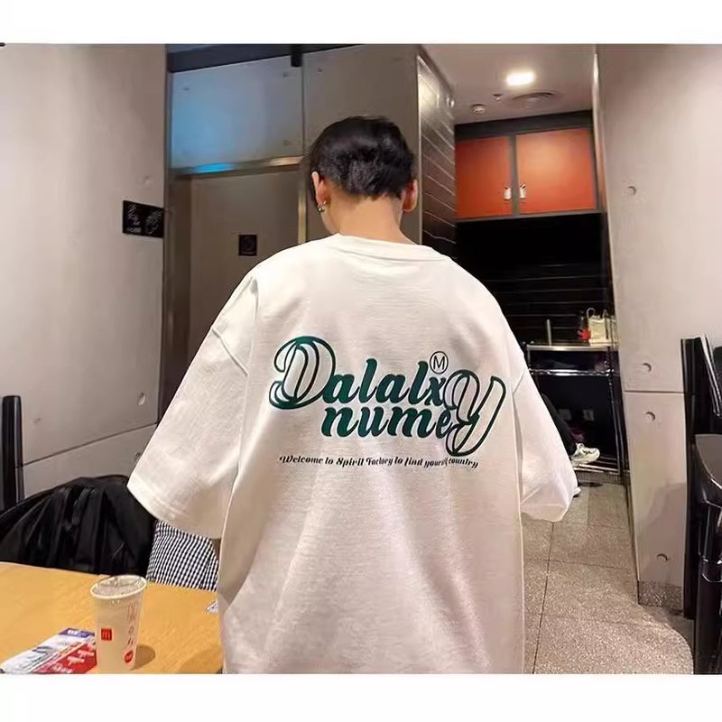 Pure Cotton T-Shirt For Boys American Retro Fashion Brand Short Sleeve Summer Trendy All-Match Loose Oversize Half Sleeve - Image 4