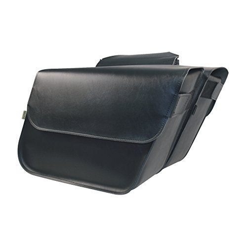 Dowco Willie & Max 58803-00 Raptor Series: Synthetic Leather Large Slant Motorcycle Saddlebag Set, Black, Universal Fit, 37.5 Liter Capacity - Image 1