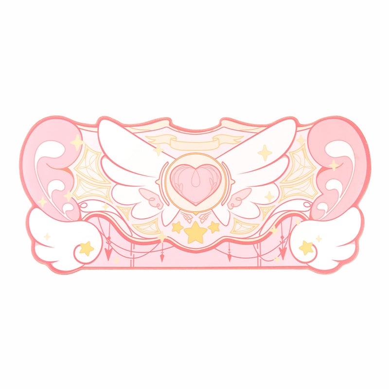 GeekShare Large Gaming Mouse Pad Kawaii Pink Non-Slip Rubber Back Mouse Pad Big Waterproof Desk Mat for Keyboard and Mouse Perfect for Gaming,or Home Office Work - Star Wingsï¼ˆSuper Dense Clothï¼‰ - Image 1