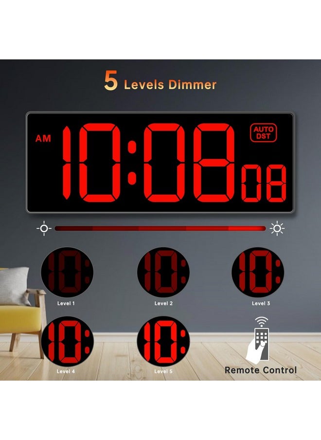 Soobest Soobest Digital Wall Clock with Seconds for Gym, Remote Countdown Timer Large LED Display 5 Dimmer  - Image 3