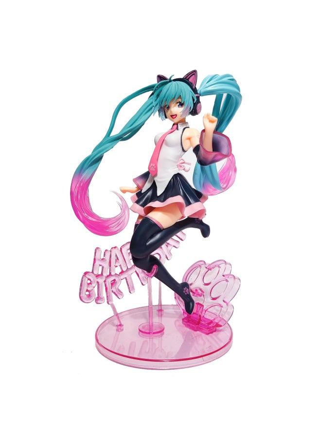 Animation Miku VOCALOID First Sound Happy Birthday Beautiful Girl Model Boxed Hand Ornaments-color:birthday Party Hatsune