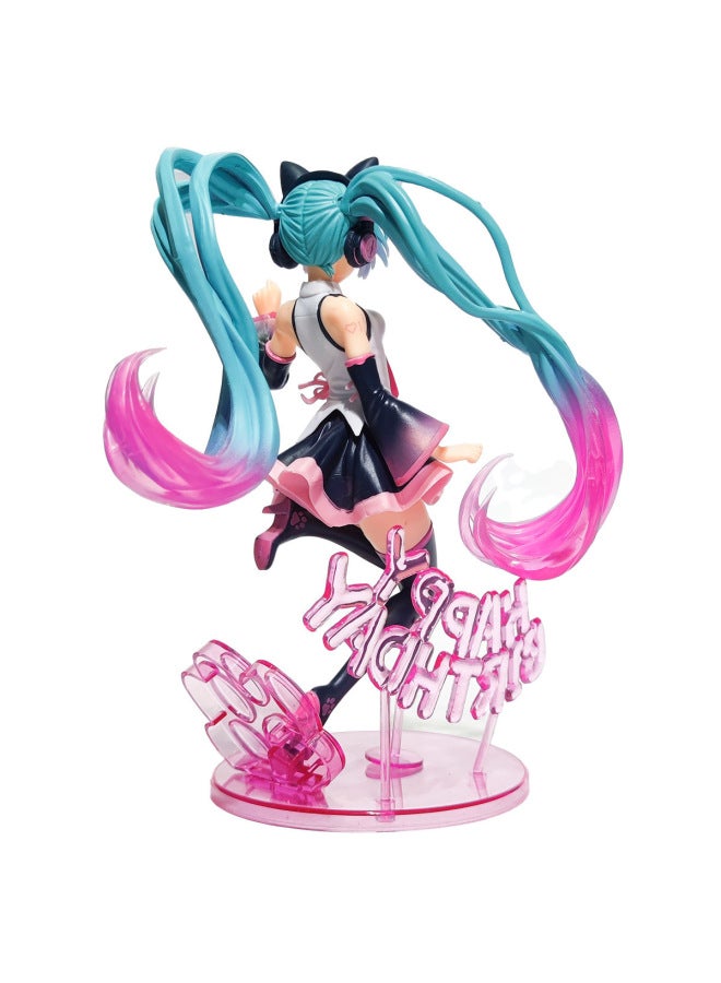 Animation Miku VOCALOID First Sound Happy Birthday Beautiful Girl Model Boxed Hand Ornaments-color:birthday Party Hatsune