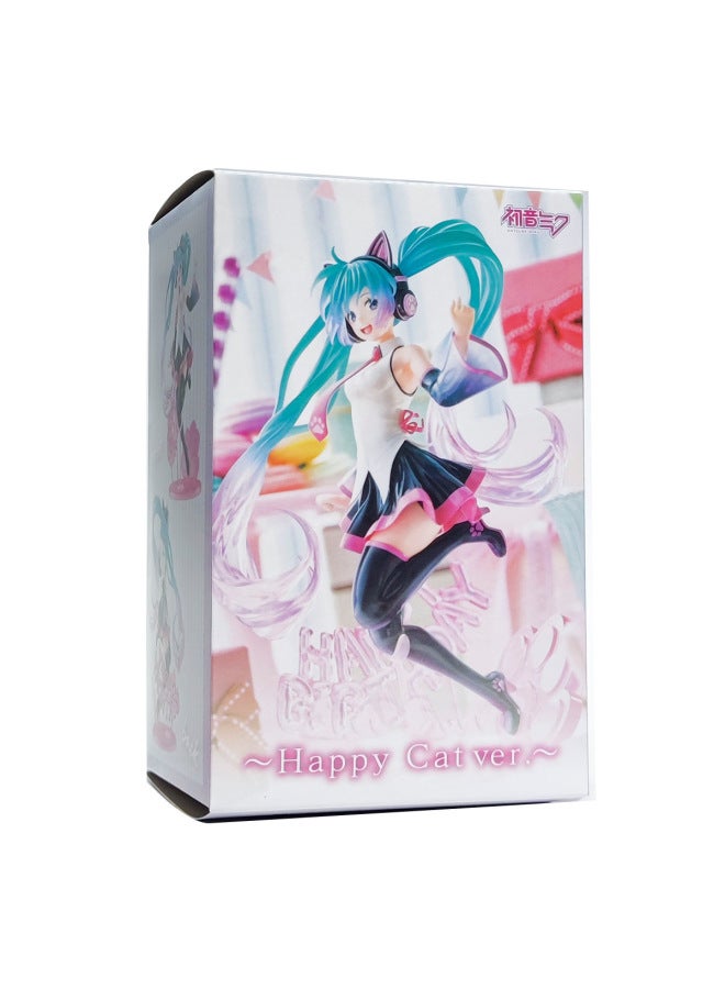 Animation Miku VOCALOID First Sound Happy Birthday Beautiful Girl Model Boxed Hand Ornaments-color:birthday Party Hatsune