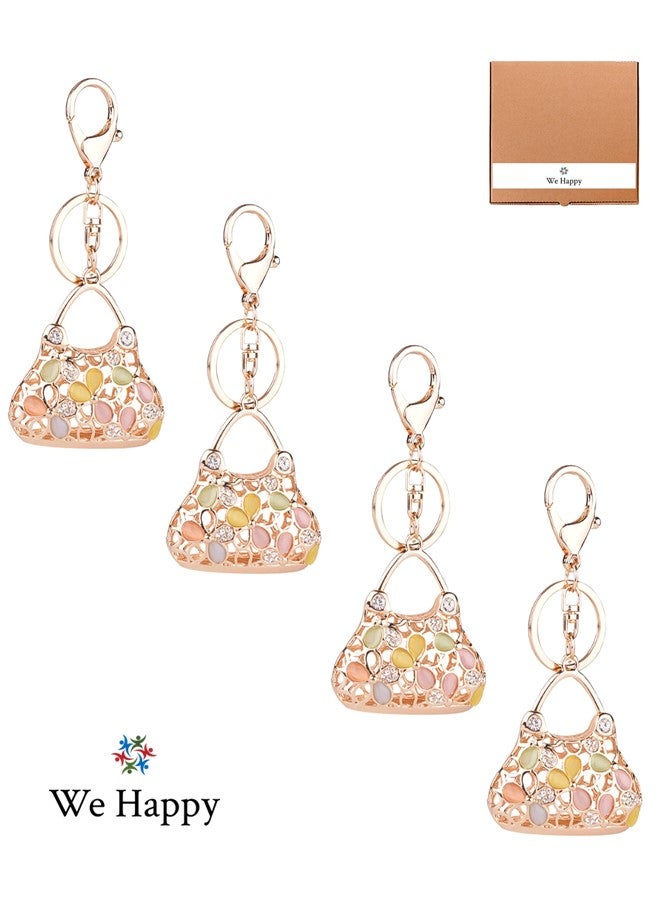 We Happy Pack of 4 Hand Bag Shape Key Ring Cute Women Fashion Bag Car Pendant Key chain - Image 1