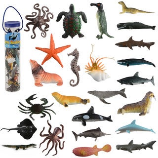 24 Ocean Animal Models Educational Toy Barrel 24 marine 