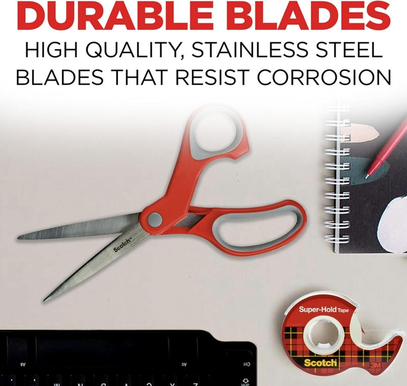 Scotch 8-Inch Multipurpose Scissors with Stainless Steel Blades and Ergonomic Grip - Image 4