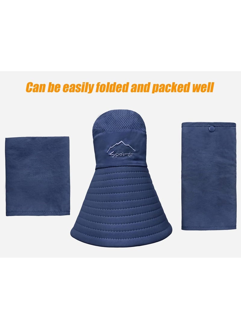 Moonmen Sun Hat for Men & Women, Fishing Hat Outdoor UV Sun Protection UPF 50+ Breathable Wide Brim Hat with Face Cover & Neck Flap - Image 2
