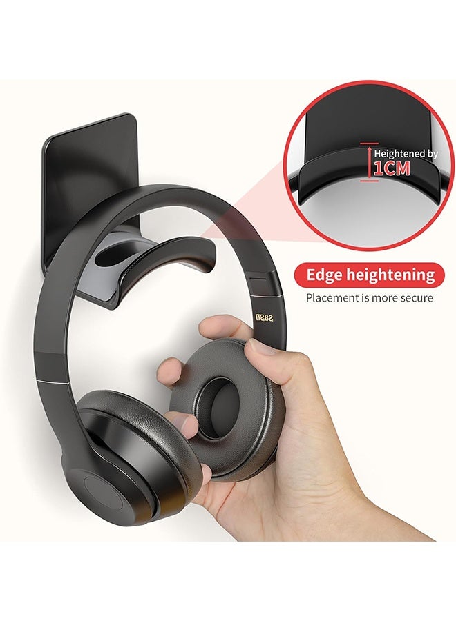 SUNDAREE Headphone Stand Headset Holder - Adhesive Gaming Earphones Hanger, Universal Desk Wall Mount Hook for All Headphone/Controller, Compatible with Beats, AirPods Max, Sony, JBL (Black)  - Image 5