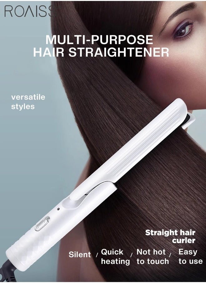 roaiss 2-in-1 Hair Straightener & Curler, 360°Rotating Wire, Constant Temperature and Anti-scalding Design, Fast Heating Ceramic Barrel Hair Curling Wand for Medium Long Hair  - Image 2