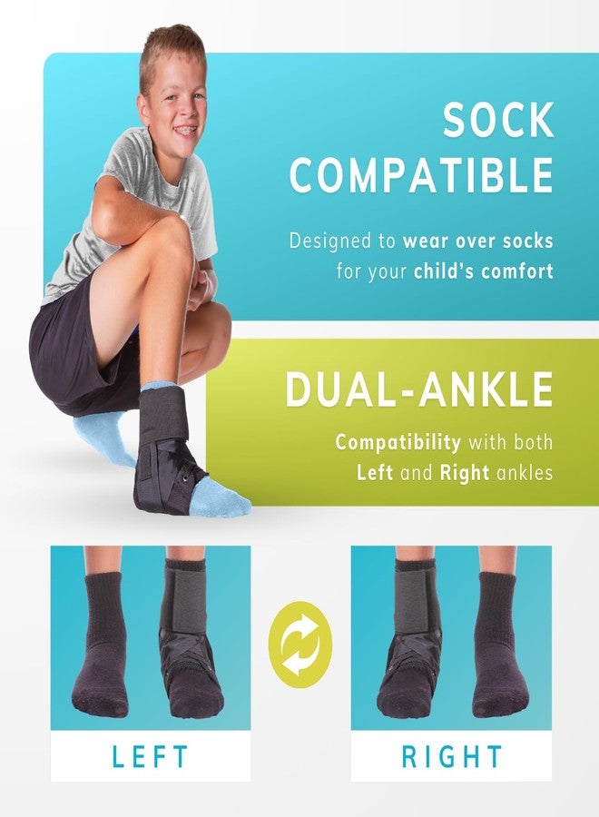 BraceAbility Lace Up Kids Ankle Brace - Pediatric Figure 8 Sprained Foot Support Wrap for Active Youth, Children in Sports, Basketball Protection, Gymnastics, Soccer, and Volleyball (XS) - Image 4