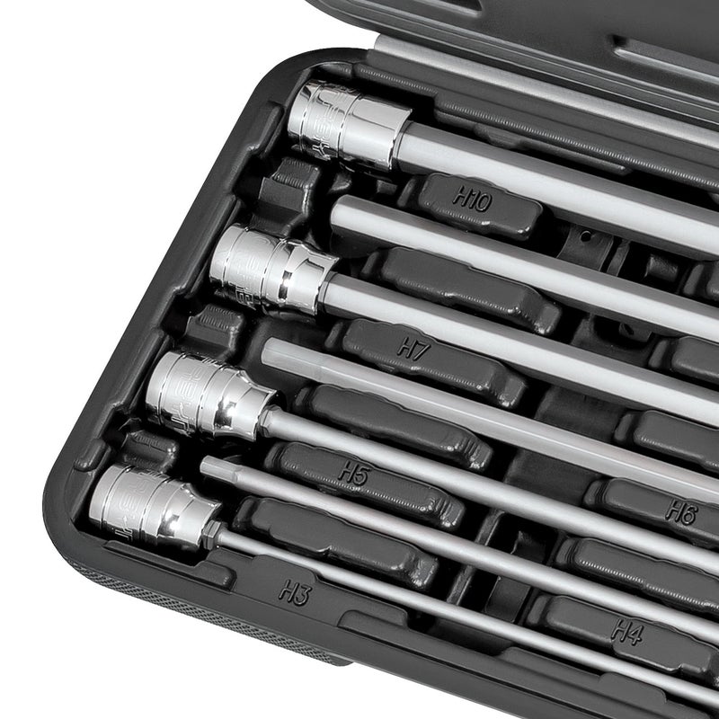 CARBYNE 7-Piece Metric Extra Long Hex (Allen) Bit Socket Set, 3mm to 10mm Sizes, 3/8 in. Drive, S2 Steel Bits, CrV Sockets â€¢ From a Family-Run Tool Company Based in the U.S.A. - Image 4