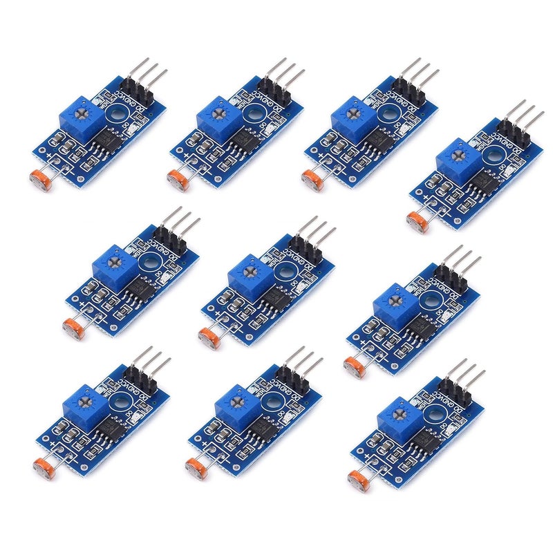 Teyleten Robot 5MM LDR Photosensitive Sensor Module Light Dependent Resistor Sensor Module Digital Light Detection LM393 3 pins for Arduino (10PCS) - Image 1