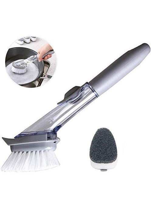 Shopfork Shopfork Soap Dispensing Dish Brush, Kitchen Scrub Brush for Pans Pots Sink Automatic Liquid Tank Kitchen Cleaning Wok Brush with Liquid Soap Dispenser (DECONTAMINATION Wok Brush)  - Image 4