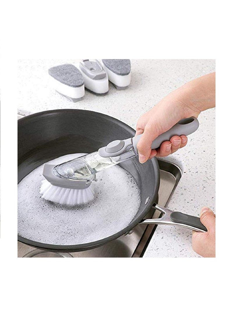 Shopfork Shopfork Soap Dispensing Dish Brush, Kitchen Scrub Brush for Pans Pots Sink Automatic Liquid Tank Kitchen Cleaning Wok Brush with Liquid Soap Dispenser (DECONTAMINATION Wok Brush)  - Image 1