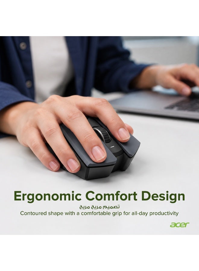 Acer Wireless Mouse - 2.4GHz USB Receiver, 1600 DPI Adjustable, 6 Buttons, Ergonomic Design for PC/Laptop/Desktop - Black black - Image 5