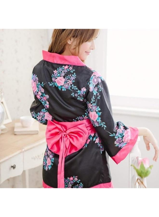 Women Japanese Cherry Floral Kimono Costume Lingerie Anime Cosplay Nightwear V Neck Robe NO: 49 - Image 4