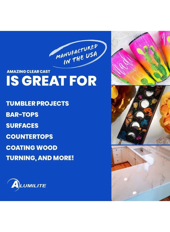 Alumilite Amazing Clear Cast [0.5 gal A + 0.5 gal B(1 Gallon) 2 Part Liquid Kit] High-Gloss Plastic Finish | Multi-Purpose Epoxy Resin for Casting & Coating Countertop, Wood Crafts & Encapsulation Art - Image 4