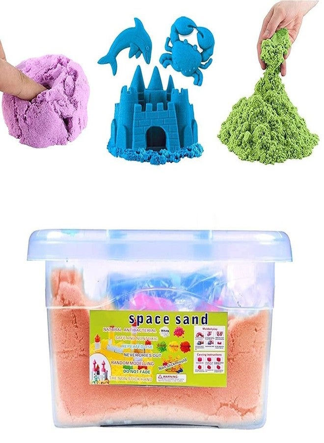calldrishe Sand Activity Play Set Natural Sand Kit for Kids Toys | Craft Art Soft Clay Toys for Kids | Play Sand Bucket Activity Toy Kit with 5 Mold Beach Toys for Children (1 Kg) - Image 1