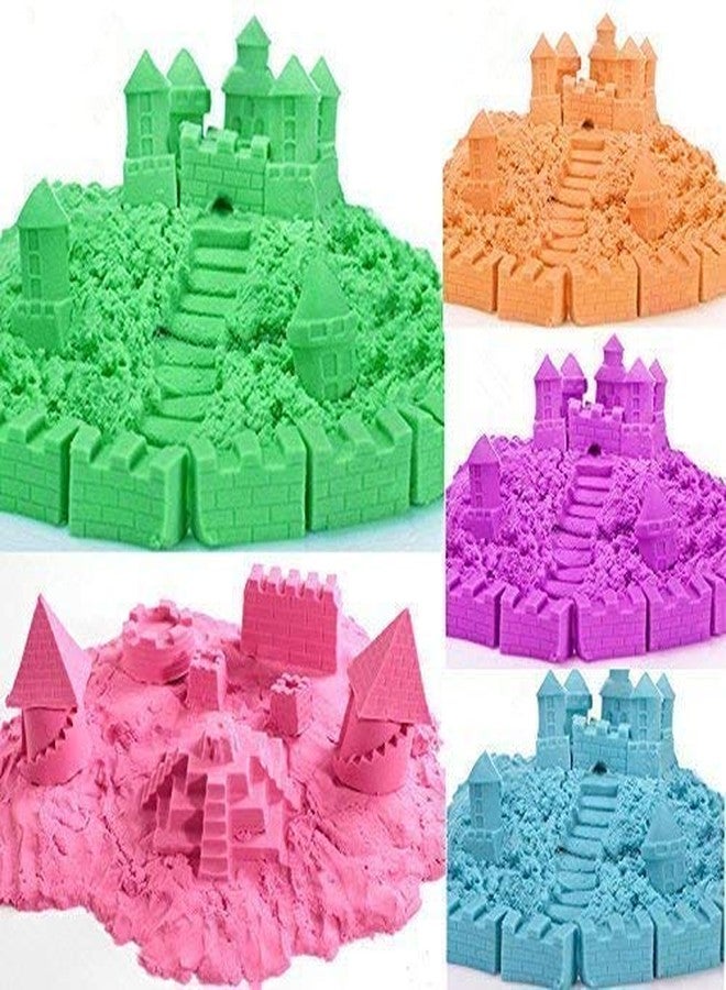 calldrishe Sand Activity Play Set Natural Sand Kit for Kids Toys | Craft Art Soft Clay Toys for Kids | Play Sand Bucket Activity Toy Kit with 5 Mold Beach Toys for Children (1 Kg) - Image 2