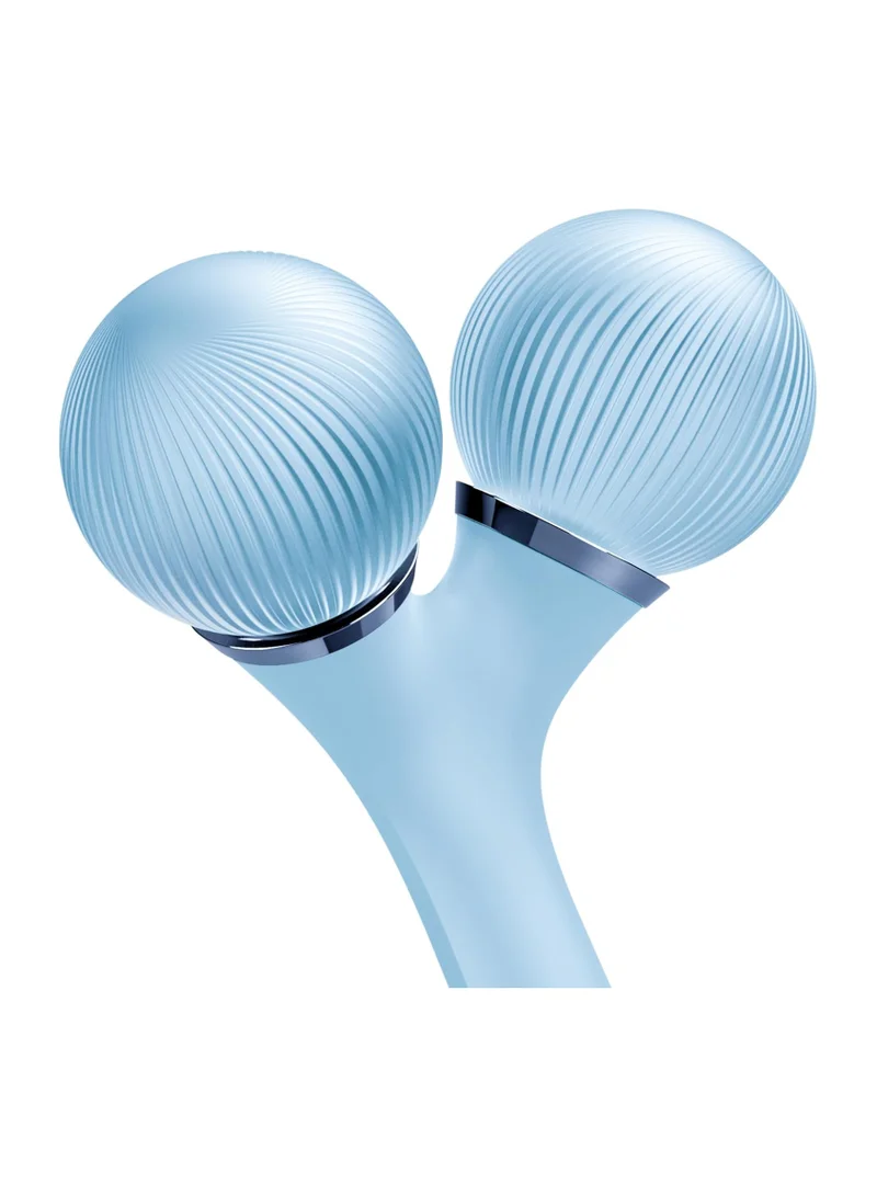 GESKE SmartAppGuided Sonic Facial and Body Roller 4 in 1 Device for Face and Body Dermaroll Professional Face Roller Tightens and Defines Body and Face - Aquamarine