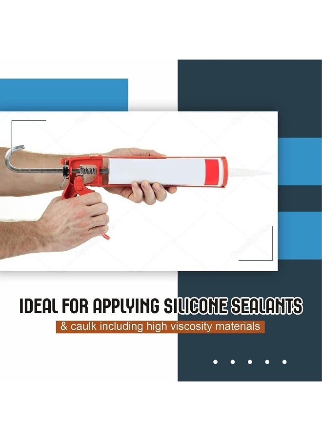 Biella Silicone Glue Gun With Durable Construction, Easy-To-Use Design, And Comfortable Grip For Precise Application Of Sealants And Adhesives-Orange (1 Pcs)  - Image 2