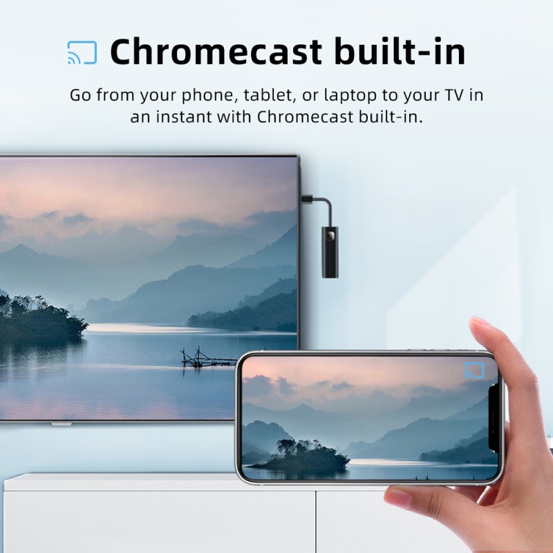 جهاز بث Google TV بدقة 4K مزود بشريحة Amlogic S905Y4 منخفضة الطاقة - كروم كاست مدمج بنظام أندرويد 11 للترفيه المنزلي - Image 4