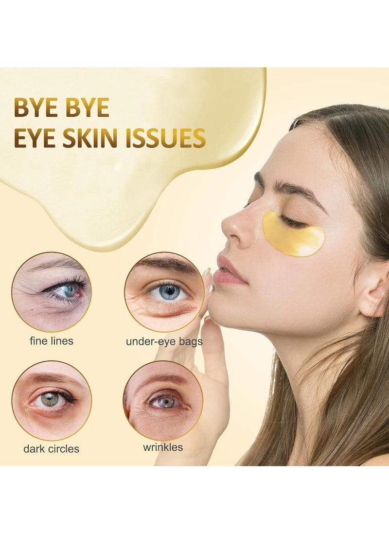 Zozu Pack Of 2 Smooth Eye Mask | Contains Gold | Smooth And Moisturizing Eye Patches For Dark Circles | Collagen Eye Bag Patches Removal Stickers | Hydrating Skincare| 30 Pairs X 2  - Image 3
