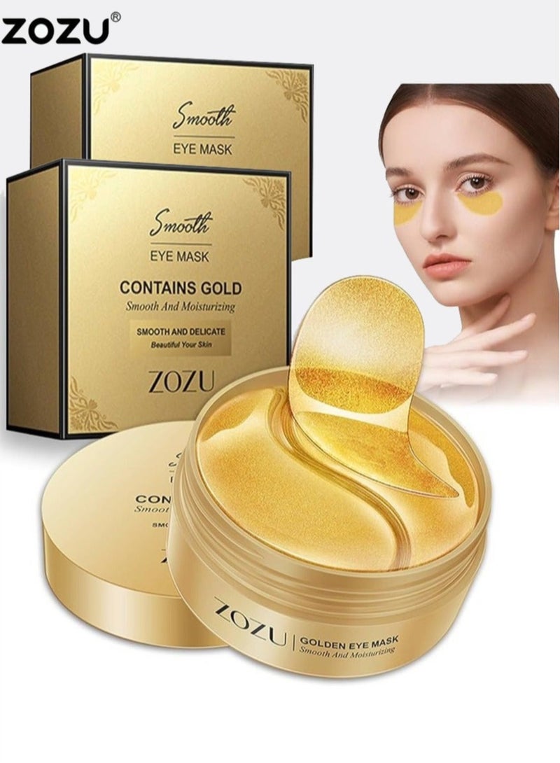 Zozu Pack Of 2 Smooth Eye Mask | Contains Gold | Smooth And Moisturizing Eye Patches For Dark Circles | Collagen Eye Bag Patches Removal Stickers | Hydrating Skincare| 30 Pairs X 2 - Image 2