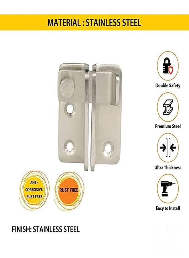 BTL Stainless Steel 4mm Thickness Gate Latch Right Door Padlock Latch Safety Door Lock with Padlock Hole (BDF-PL-3R) - Image 4