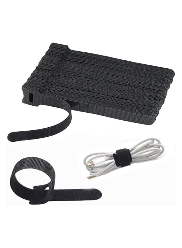 Promass 6 Inch Black Cable Ties (100PCS) - Reusable Wire Organizers for Cord Management - Adjustable and Durable Cable Wraps for Home and Office Electronics - Image 1