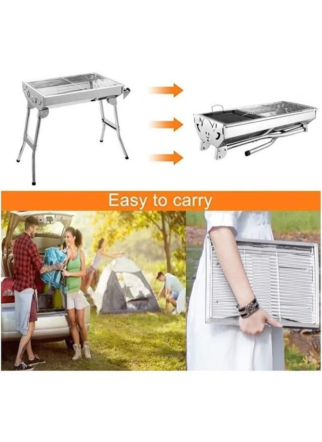 Folding Charcoal Barbecue Grill Stainless Steel Portable Travel with Legs Lightweight Foldable for Camping Picnic Outdoor - pzsku/Z70F0243B788862BFF77FZ/45/_/1734422514/1d239095-b016-4526-8706-7b368f0c764f