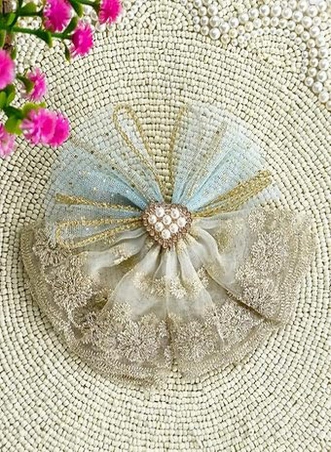 Ashkash Mesh Net Embroidery Bow Hair Clip - Elegant Decorative Hairpin for Girls | Photography Prop & Fashion Accessory - Multicolor (1 Pc) - Image 3