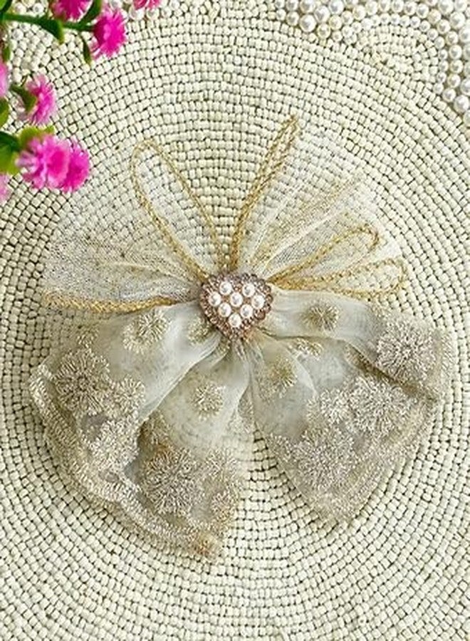 Ashkash Mesh Net Embroidery Bow Hair Clip - Elegant Decorative Hairpin for Girls | Photography Prop & Fashion Accessory - Multicolor (1 Pc) - Image 2